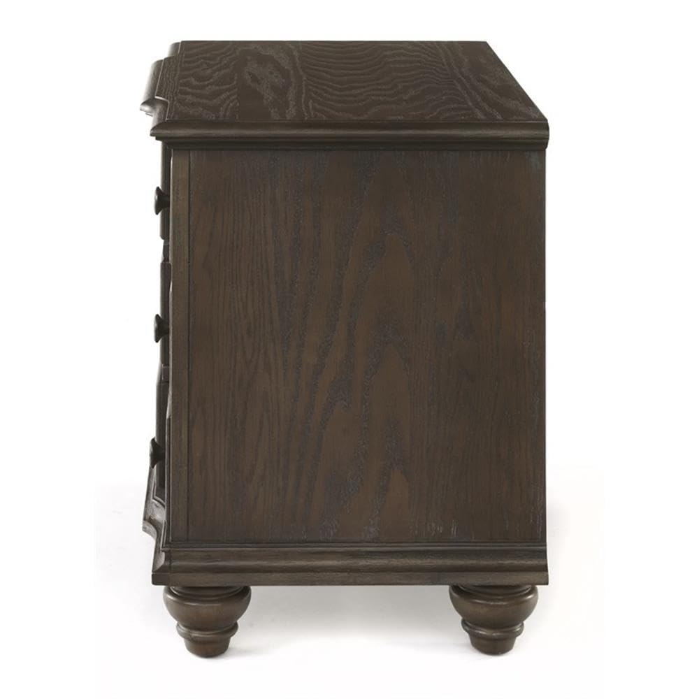 Acme Baudouin 3-Drawer Wooden Nightstand in Weathered Oak Finish - Bedside Table for Bedroom, Living Room & Guest Room
