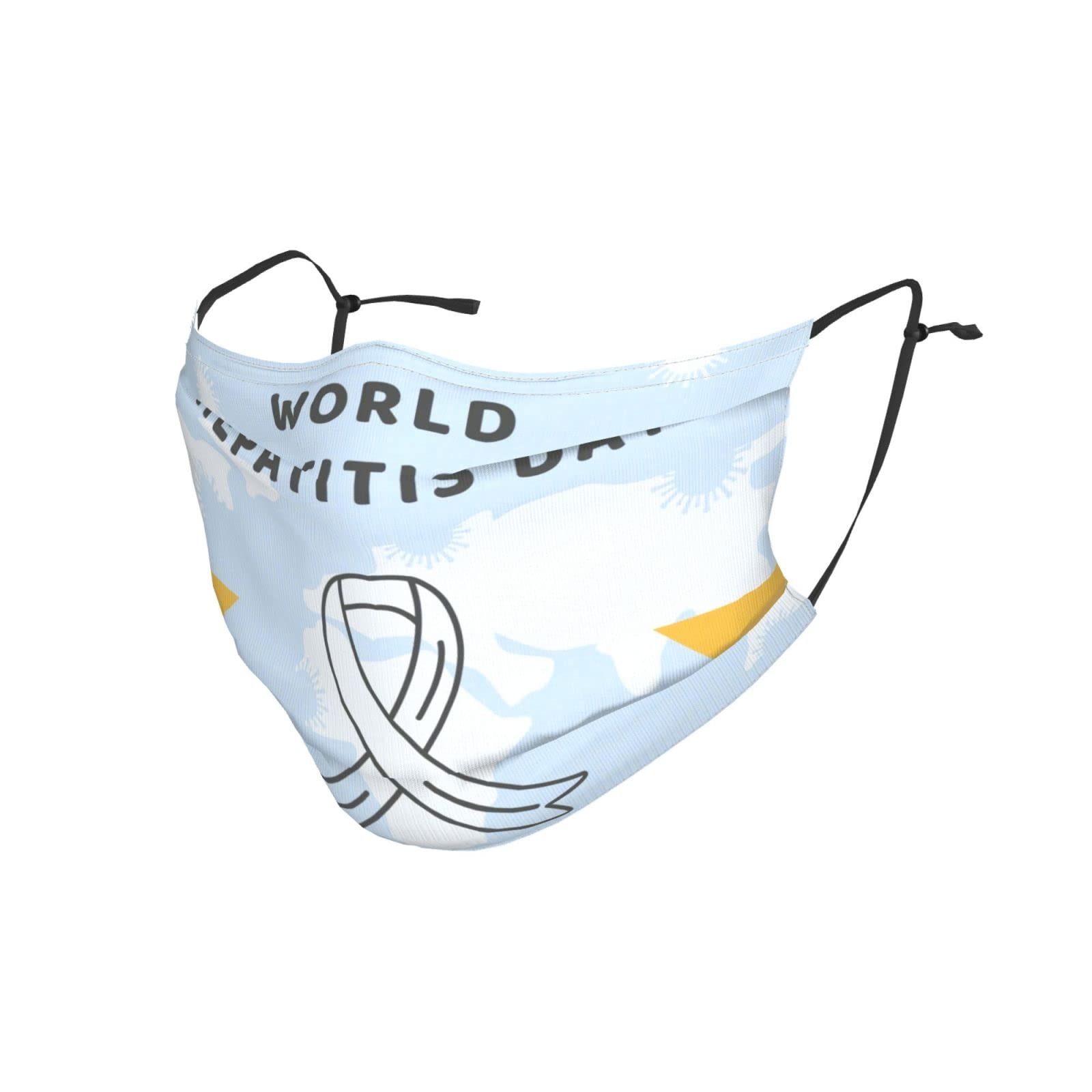 Reusable Adjustable Washable Face Mask for Dust Protection - Unisex Adult Face Cover for Hepatitis Awareness & Daily Use