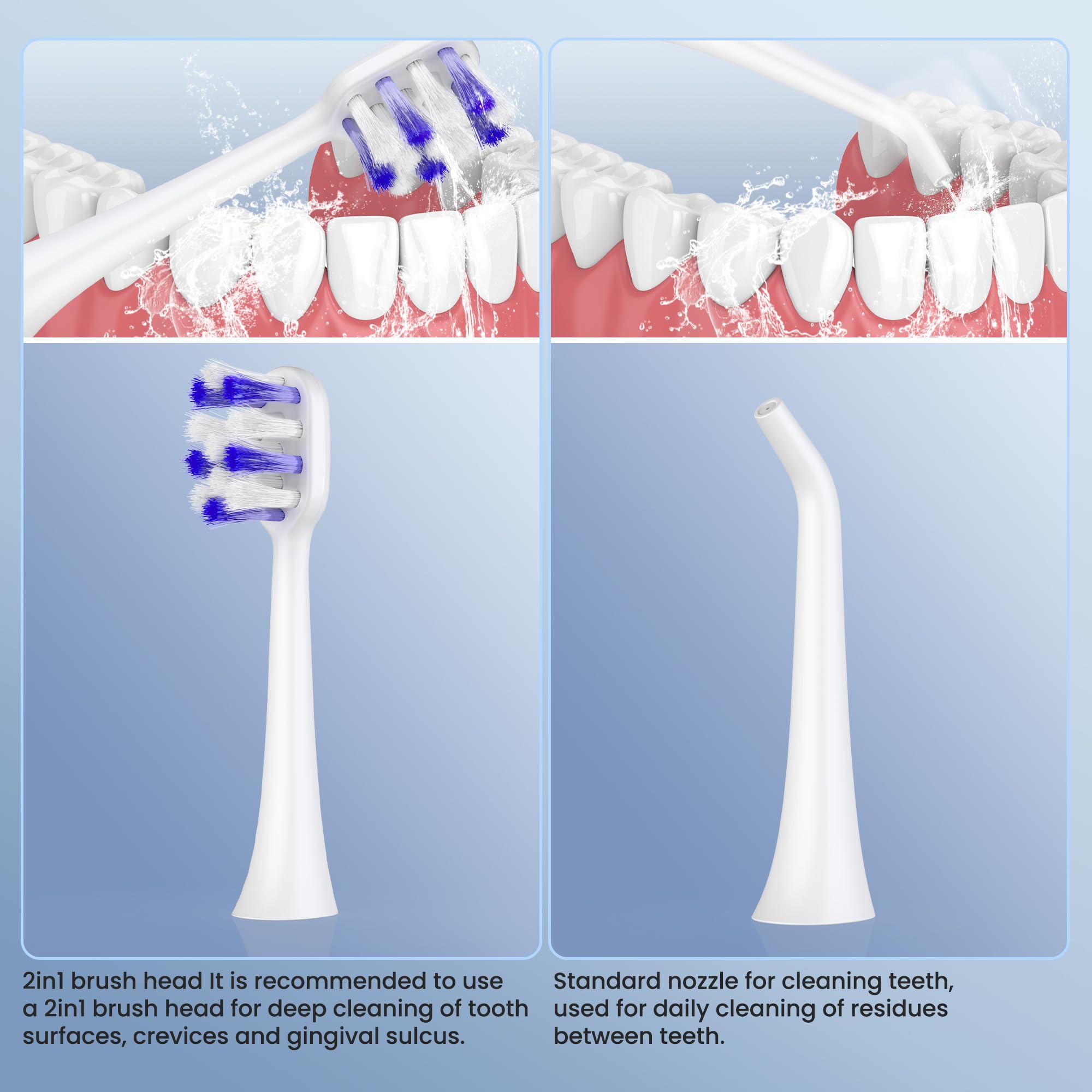 Portable Water Flosser & Electric Toothbrush Combo - 2 in 1 Teeth Cleaning Kit for Home & Travel, Rechargeable Oral Care Set with 3 Modes (White) - Perfect for Daily Dental Hygiene, Braces Care, and Gum Health Maintenance