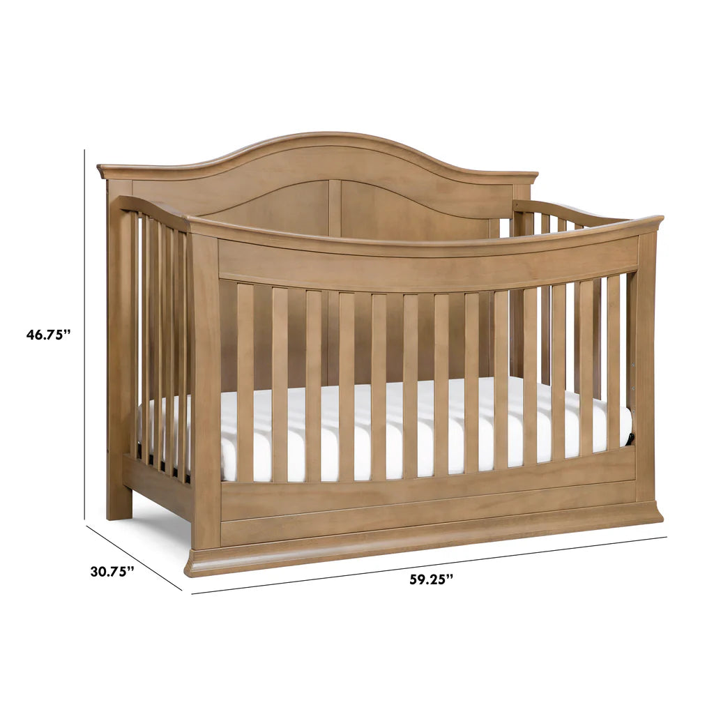 Meadow 4-in-1 Convertible Baby Crib - White Nursery Furniture for Newborn to Toddler Bed | Perfect for Modern Nurseries & Daycare Centers
