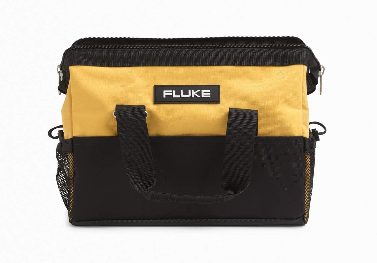 Fluke C550 Small Rugged Canvas Tool Bag - Black & Yellow for Electricians, Contractors & DIY - Durable Work Tool Organizer for Hand Tools & Equipment