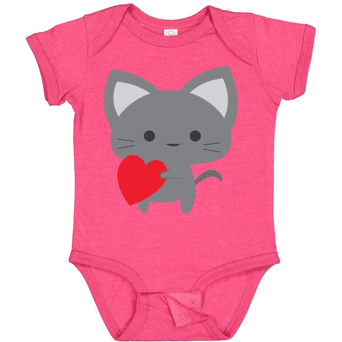 Inktastic Heart Cat Baby Bodysuit - Adorable Cat Design Onesie for Newborns & Infants - Perfect for Baby Showers, Photo Shoots & Everyday Wear