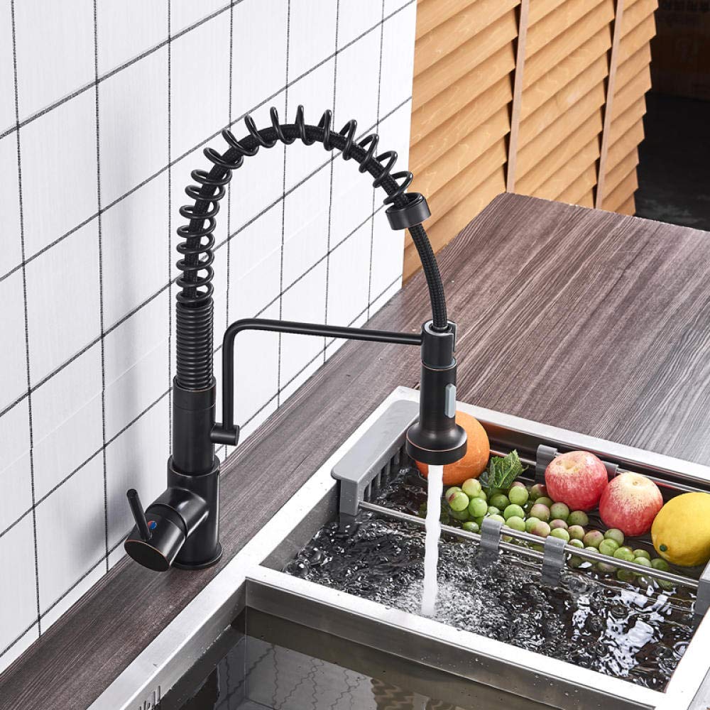 80Cm Pull Out Kitchen Faucet with Single Handle - Hot & Cold Water Mixer Tap with 360° Swivel Spout for Modern Kitchen Sink (Ideal for Washing Dishes, Filling Pots & Cleaning Vegetables)