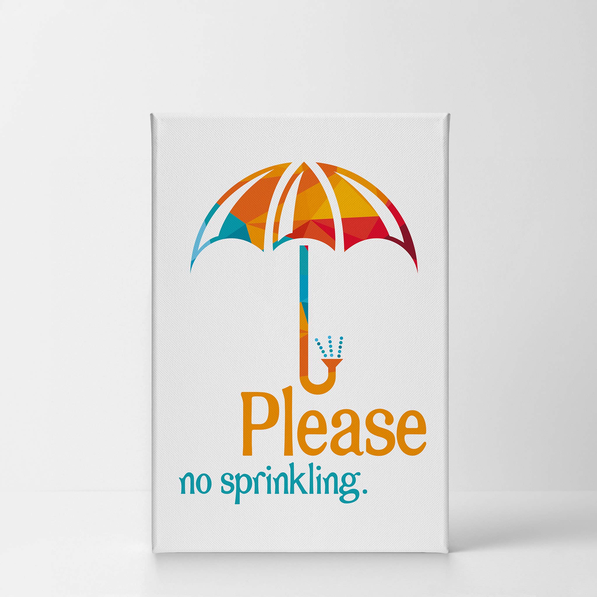 Funny No Sprinkles Bathroom Sign Canvas Print - 12x8 Wall Art for Home Decor