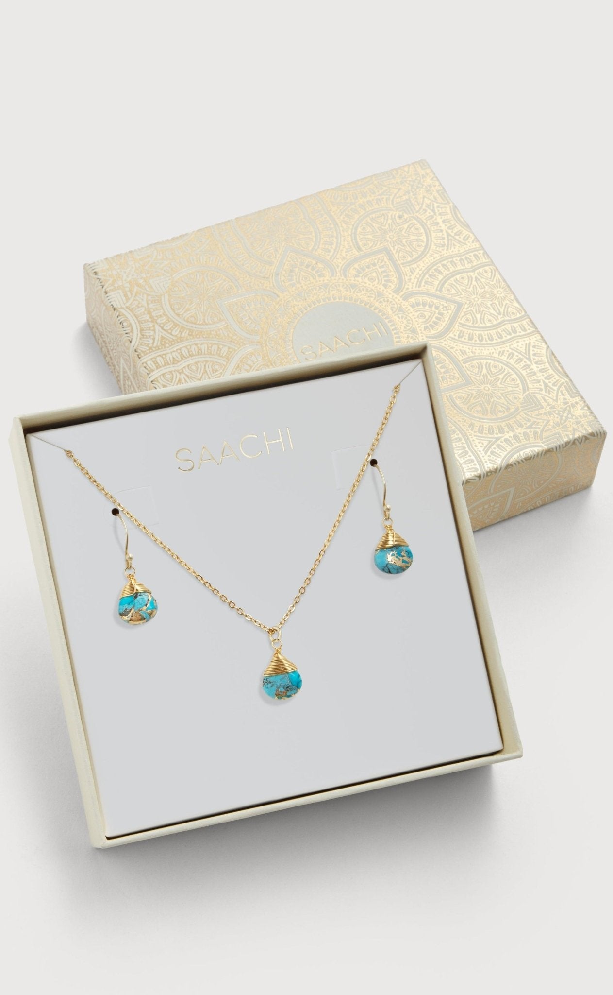 Mojave Raindrop Mini Earring and Necklace Set - Sterling Silver Boho Jewelry for Women - Perfect for Everyday Wear, Date Night & Special Occasions