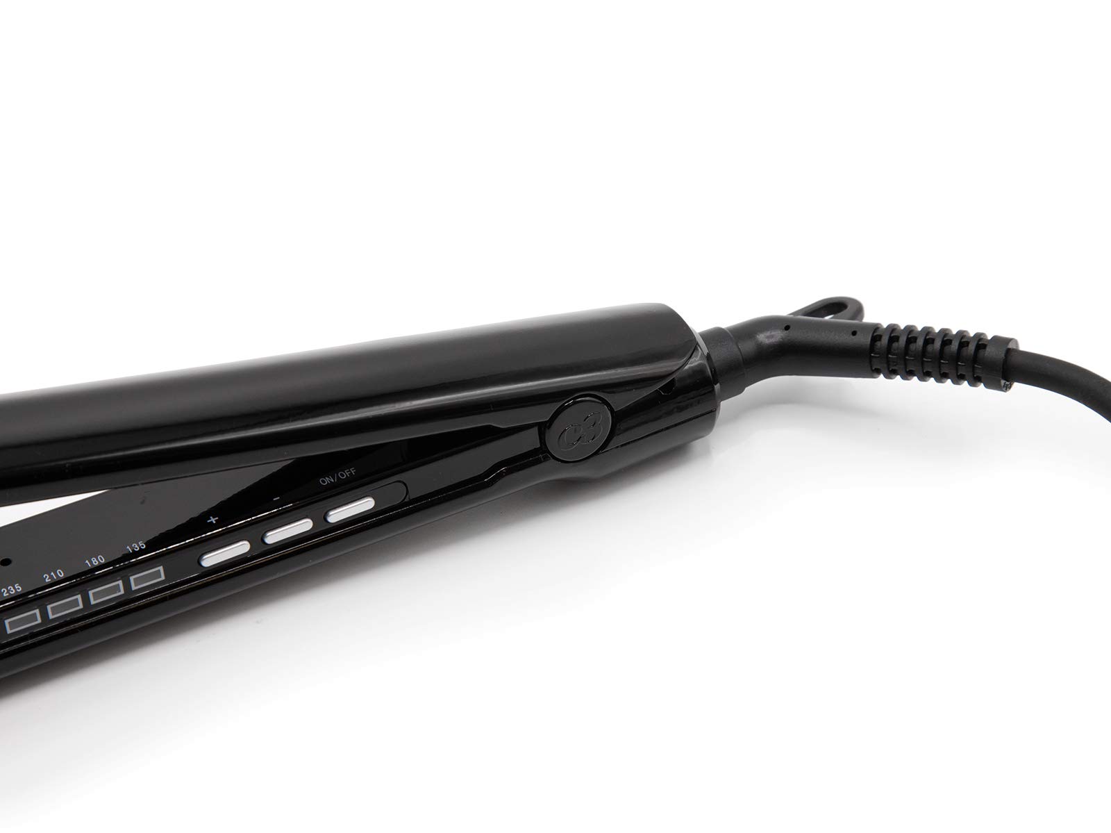 Corioliss C3 Professional Titanium Flat Iron Hair Straightener - Adjustable Temperature Control for Smooth, Shiny Hair - Perfect for Home & Salon Use (Black Gloss)