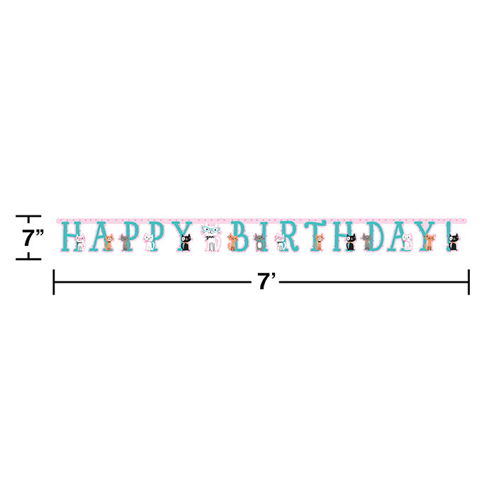 12 Pack Bulk Cat Birthday Party Decorations - Purr-fect Happy Birthday Banners for Kitty Celebrations & Pet Theme Parties