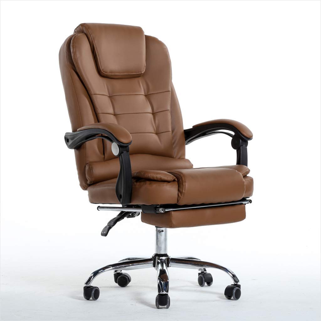 FMOGE Ergonomic Office Desk Chair - Pink Leather Executive Chair with Footrest for Home, Computer, Study, Gaming & Work - Comfortable Boss Chair for Office, Study Room & Gaming Setup
