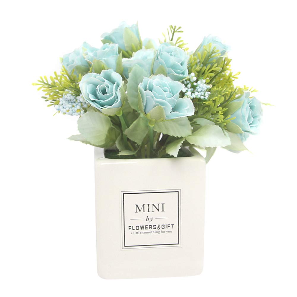 Riverbyland Artificial Blue Roses - Realistic Floral Arrangements for Home Decor, Wedding Centerpieces & Party Decorations