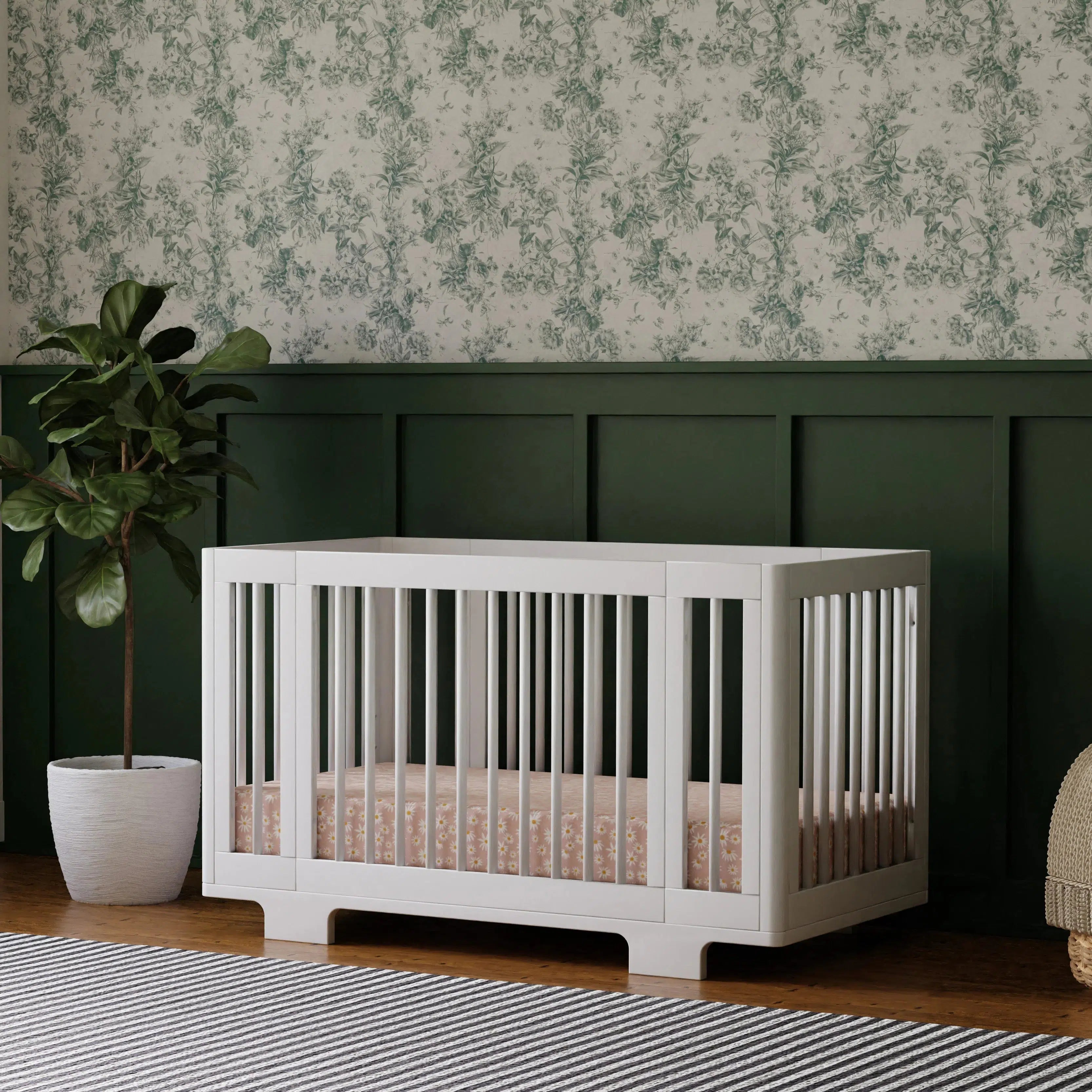 Babyletto Yuzu 8-in-1 Convertible Crib - White | Modern Nursery Furniture for Newborn to Toddler | Safe & Stylish Baby Bed for Small Spaces