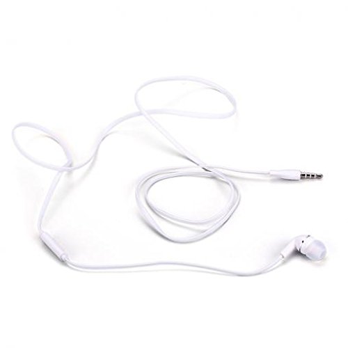 Wired Mono Headset with Microphone for Samsung Galaxy Tab A 10.1 (2019) - 3.5mm Single Earbud Headphone, Hands-Free Call (White) | Perfect for Online Classes, Gaming & Business Calls