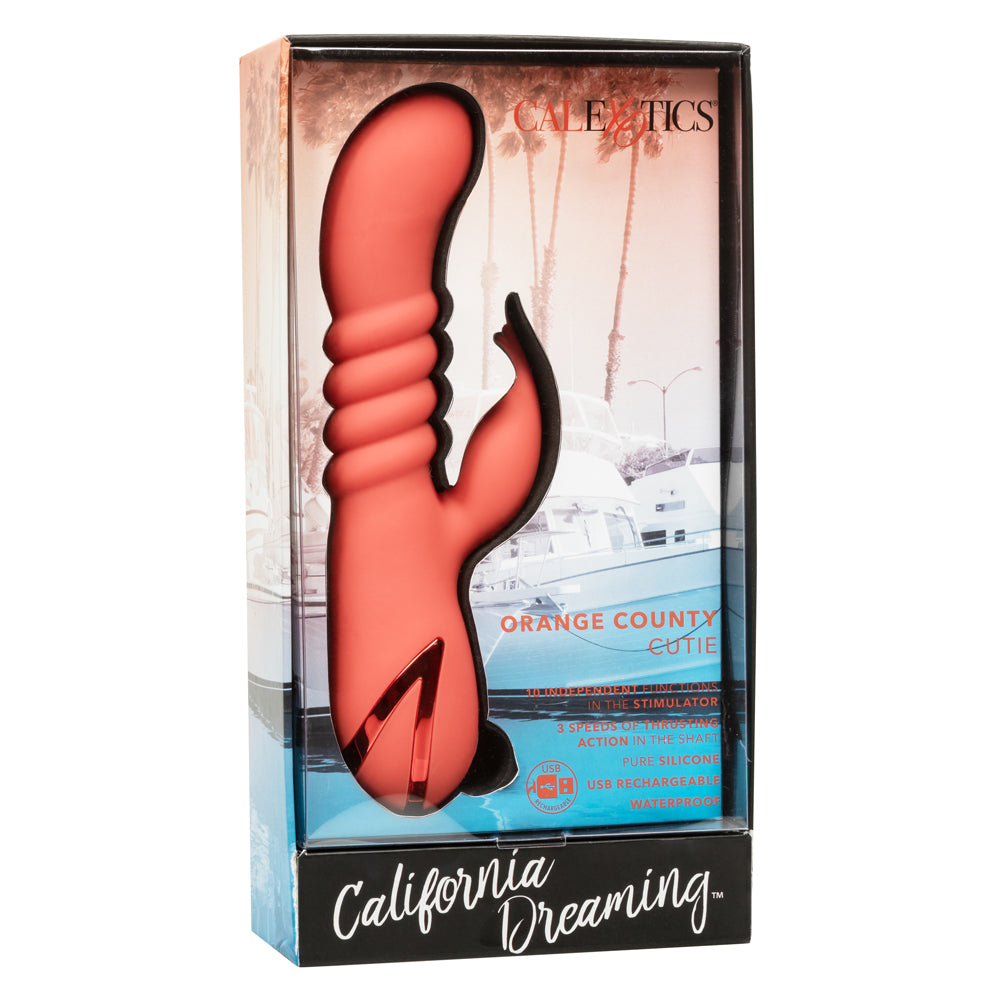 California Dreaming Orange County Cutie Rabbit Vibrator - Powerful Thrusting G-Spot Stimulator for Women, Perfect for Solo Play & Couples Intimacy