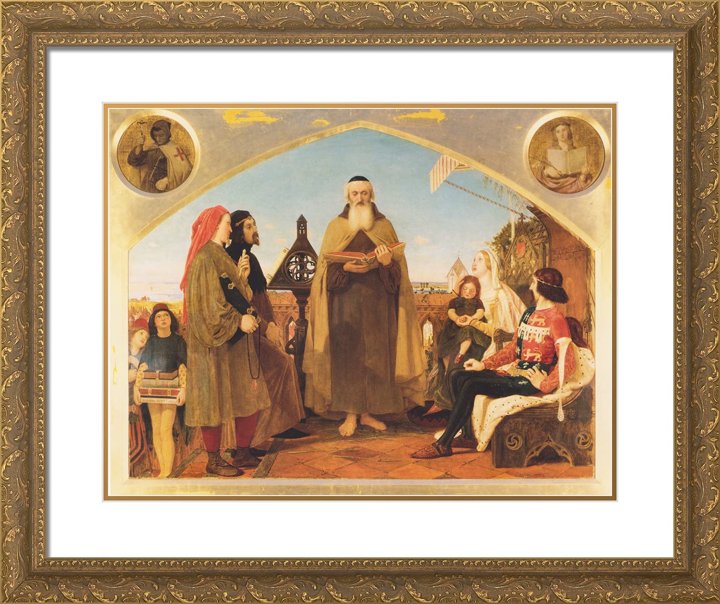 Framed Art Print: John Wycliffe Reading Bible - Home & Office Decor