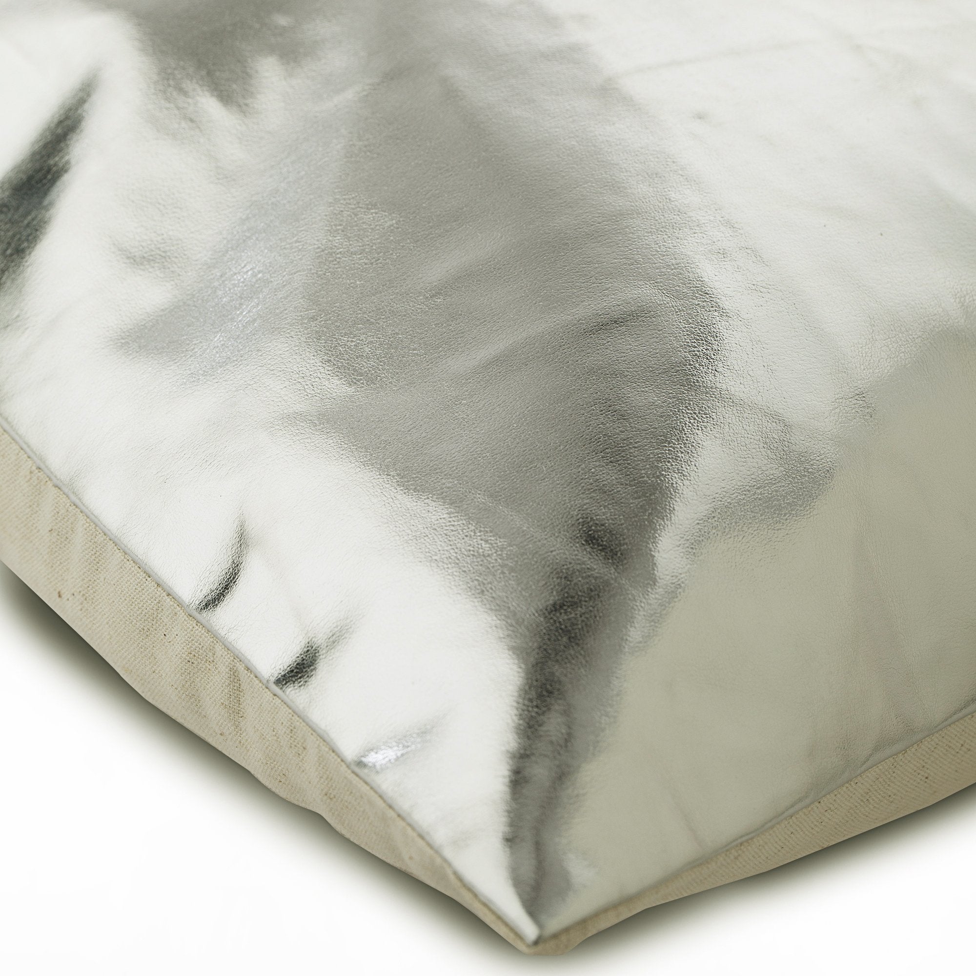 Better Half Silver Faux Leather Decorative Euro Sham Pillow Cover - Elegant Home Decor for Bedroom, Living Room & Guest Room