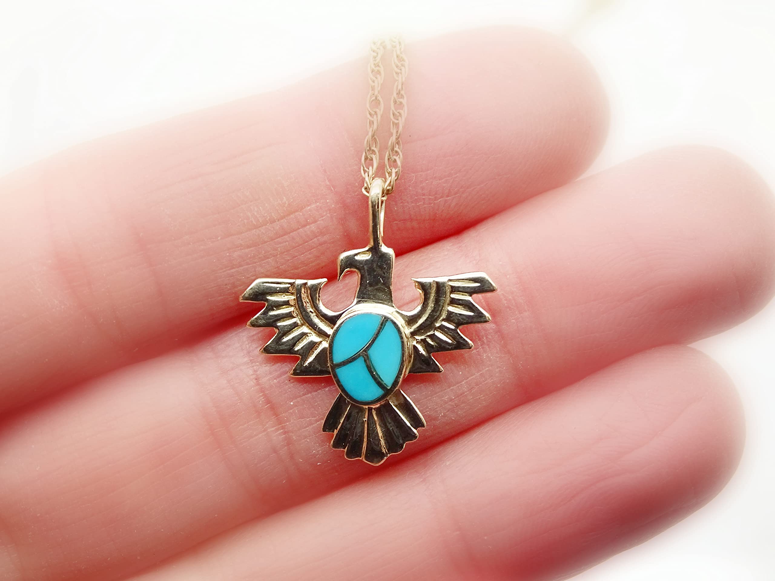 Dainty Thunderbird Pendant Necklace - Small Gold Charm Jewelry, Native American Style Good Luck Talisman - Unique Anniversary Gift for Women, Perfect for Special Occasions & Everyday Wear