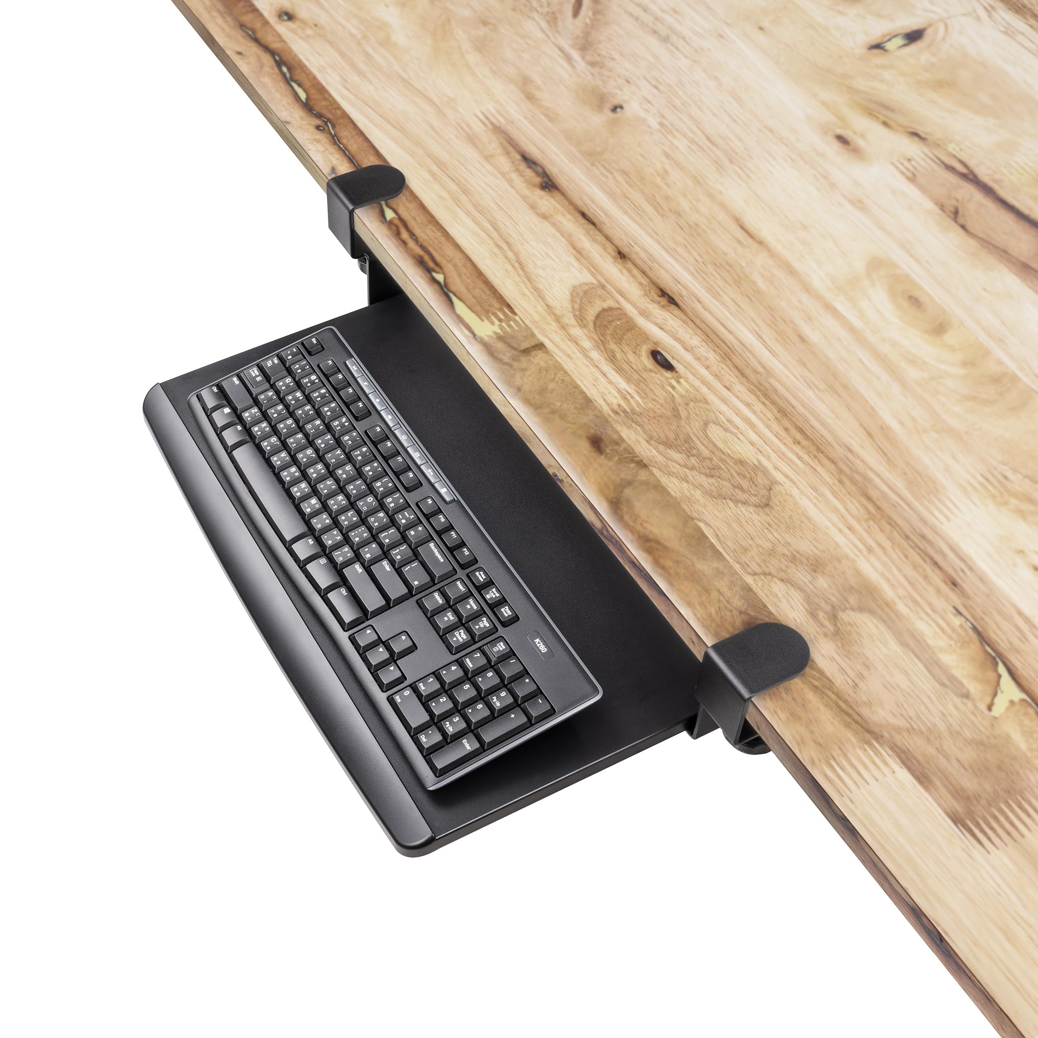 EHO Clamp-On Retractable Adjustable Keyboard Tray - Under Desk Ergonomic Keyboard Tray for Office & Home - Tool-Free Installation - 20
