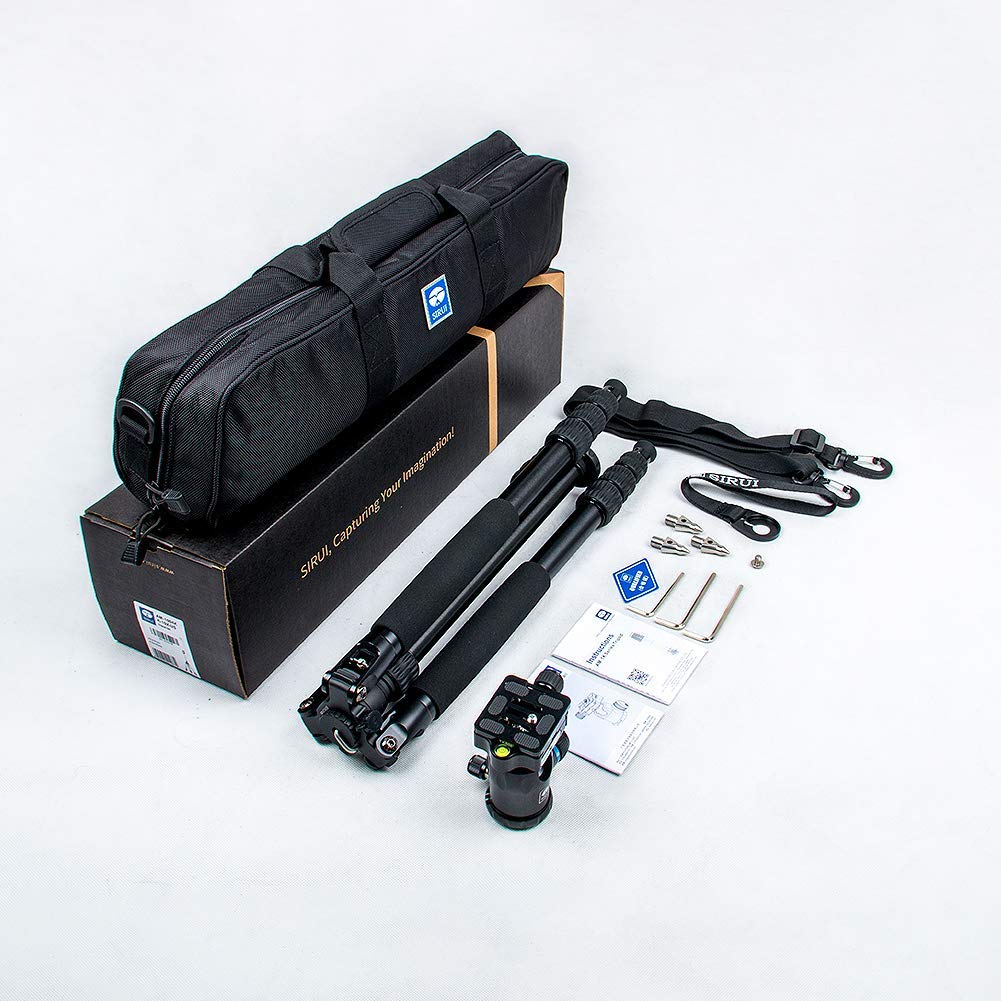 SIRUI AM-1004K Lightweight Aluminum Tripod with Ball Head & Carry Case - Convertible to Monopod for Photography, Videography & Travel