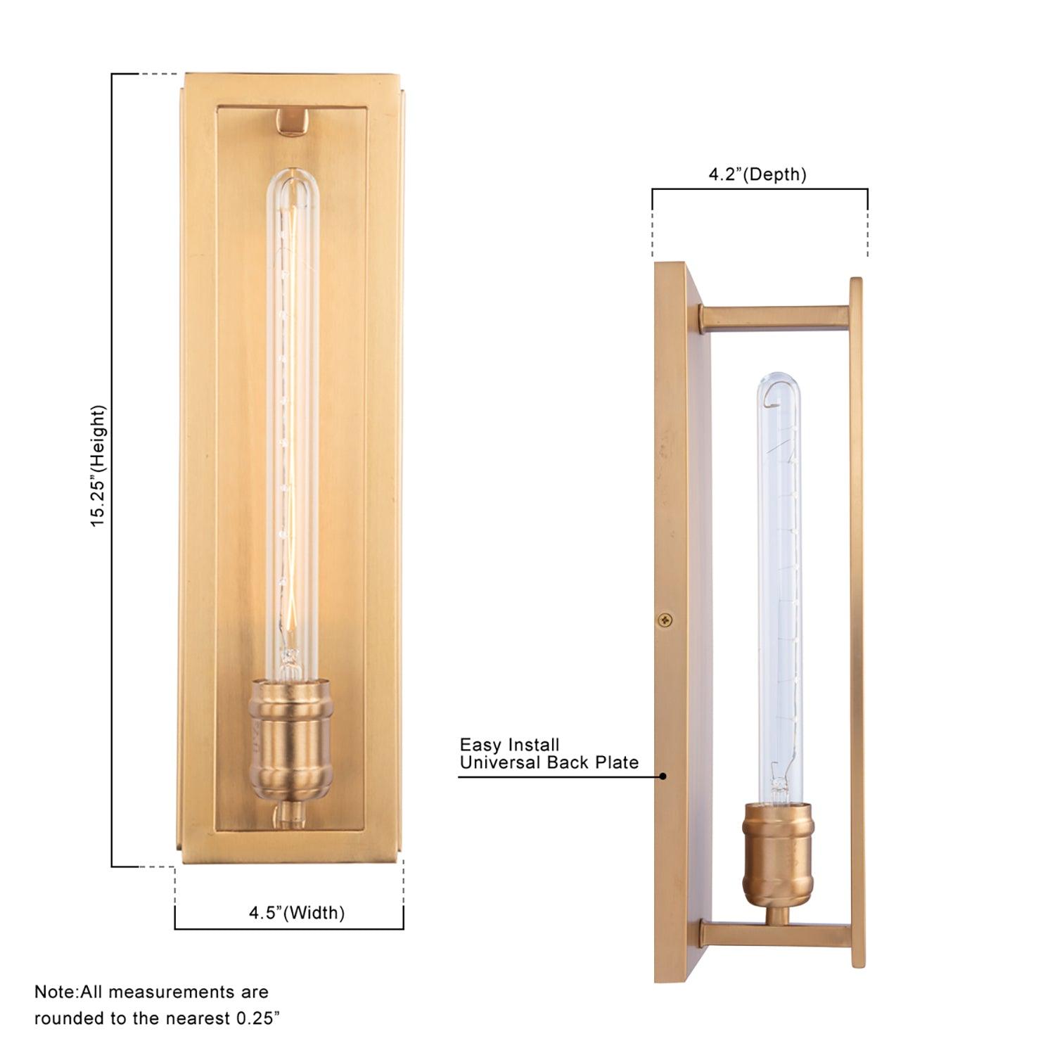 Adelman Gold 1 Light Decorative Dimmable Wall Sconce - Elegant Lighting for Bedroom, Hallway & Living Room