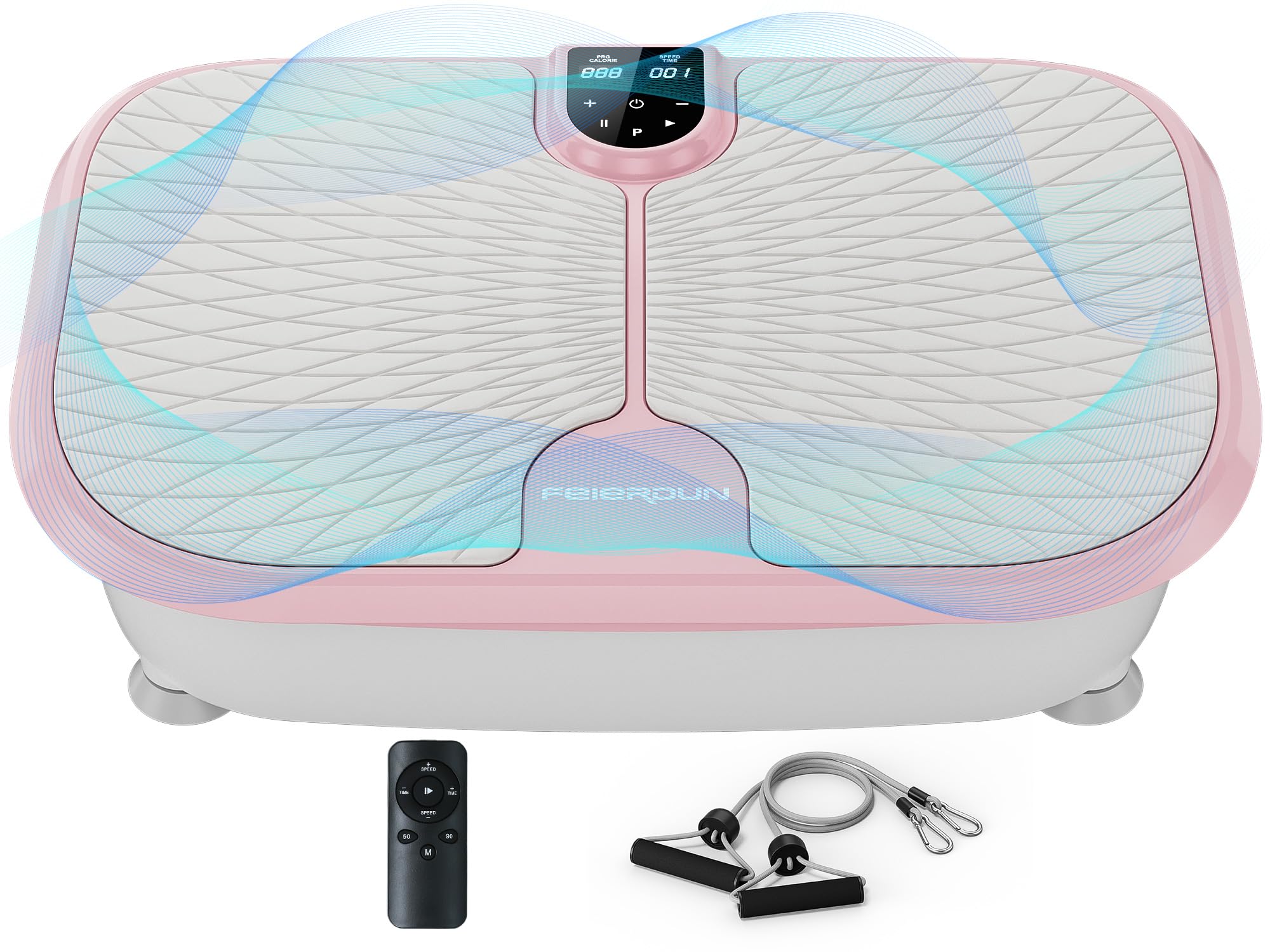 Vibration Plate Exercise Machine for Weight Loss & Muscle Toning - Power Plate Platform with Resistance Bands for Lymphatic Drainage, Recovery & Home Workouts - Perfect for Fitness, Rehab & Relaxation