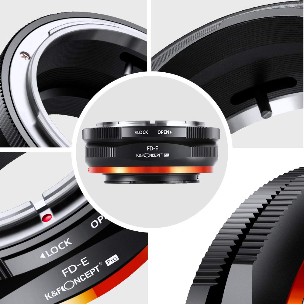 K&F Concept FD to E Mount Lens Adapter - Compatible with Canon FD/FL Lenses to Sony E NEX Mount Mirrorless Cameras (A6000, A6400, A7II, A5100, A7, A7RIII) - Matte Finish Design for Professional Photography & Videography