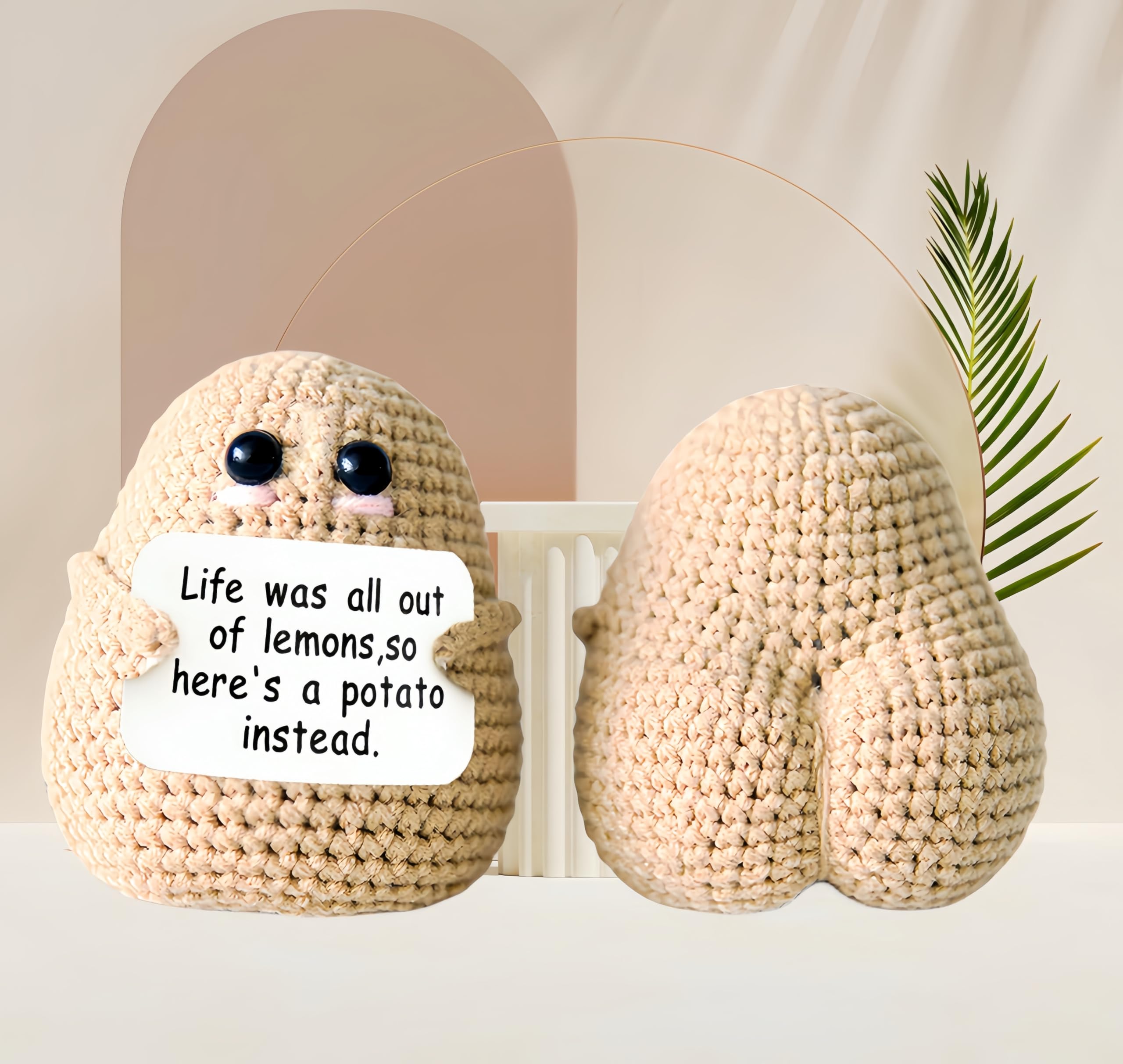 Crochet Potato Knitting Kit - DIY Emotional Support Desk Decor, Cute Home Decoration for Stress Relief & Office Display