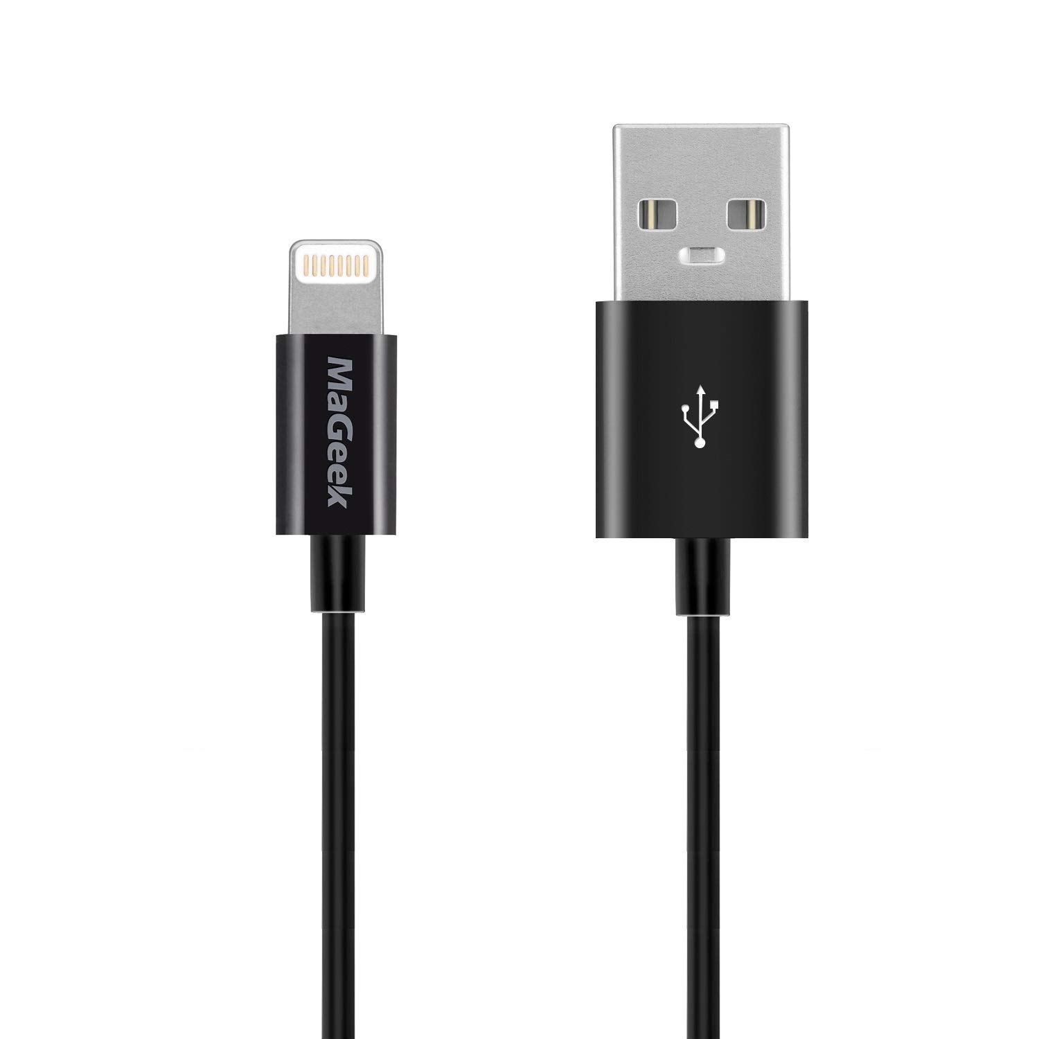 MaGeek Lightning to USB Cable - Apple MFi Certified 3.3ft Fast Charging Cable for iPhone 14/13/12/11/X/8/7, iPad & iPod Touch - Durable Nylon Braided Charger Cord for Home, Office & Travel (Black)