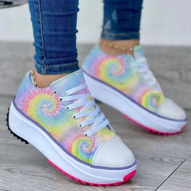 Lovevop Women's Platform Sneakers - Low Top Casual Fashion Canvas Shoes for Women | Comfortable Vulcanized Sports Footwear | Perfect for Back to School, Daily Wear & Outdoor Activities