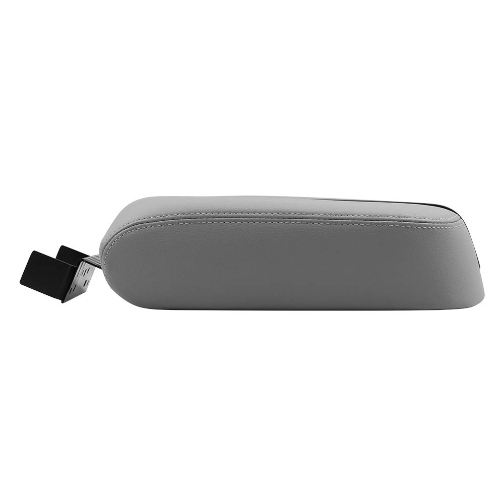 Brock Replacement Gray Center Console Armrest Lid Cover Compatible with 2007-2013 Chevy Silverado GMC Sierra Tahoe Escalade Pickup Truck - Durable Upgrade for Full Center Console Comfort & Style