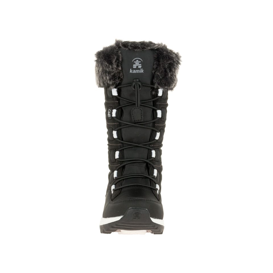 Kamik Black & White Prairie Waterproof Winter Boots for Kids - Warm & Durable Snow Boots for Boys & Girls - Perfect for Outdoor Play, Snowy Days & Cold Weather Adventures