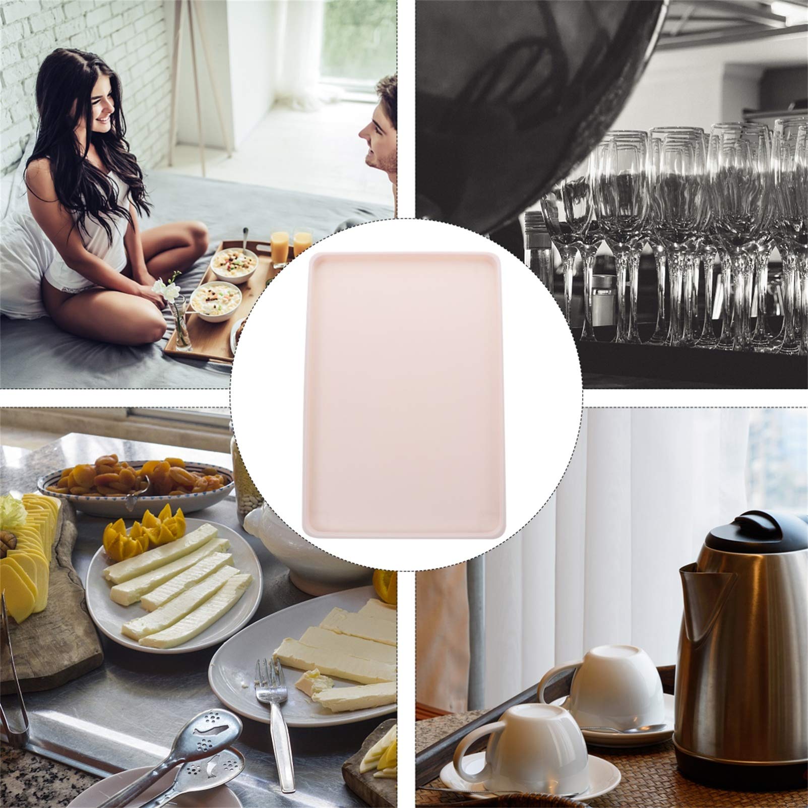 Cabilock 1-Piece Rectangular Serving Tray - Elegant Wedding Platter, Dinner Serving Dish, Bathroom Organizer & Dresser Tray | Perfect for Toiletries Storage, Snack Serving & Home Decor