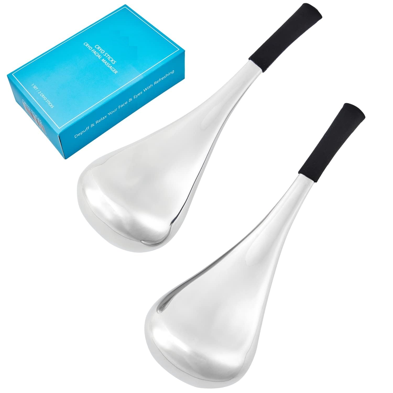 Cryo Sticks Ice Globes for Face & Eyes - Unbreakable Stainless Steel Facial Massager for Women - Perfect for Skincare, Puffiness Relief & Spa Treatments