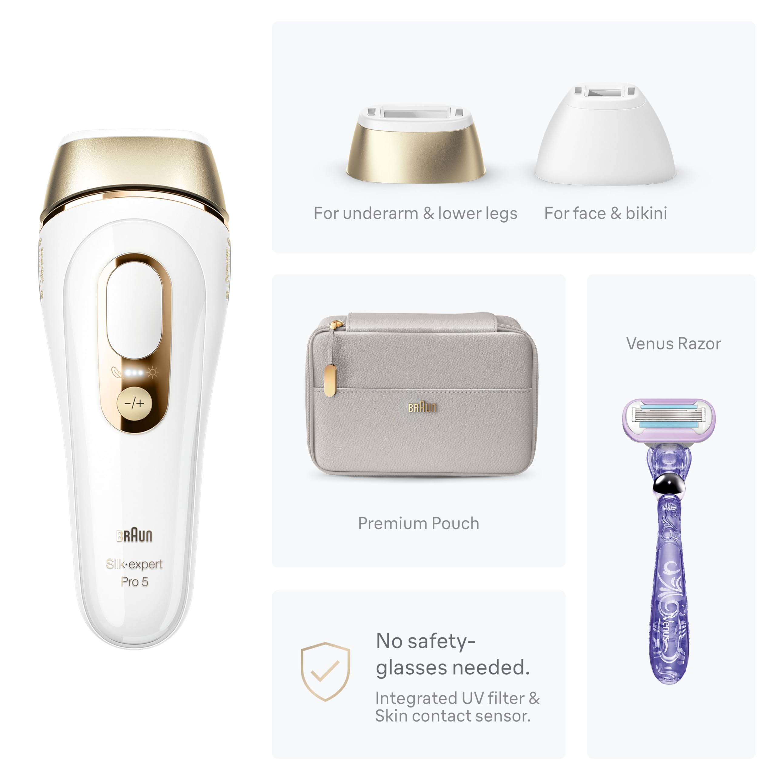 Braun IPL Silk·Expert Pro 5 PL5157 Permanent Hair Removal Device for Women & Men - Latest Generation IPL Laser with Precision Head & Travel Pouch - At-Home Hair Removal System for Legs, Bikini Line, Underarms & Face - Perfect Holiday Gift for Her & Him