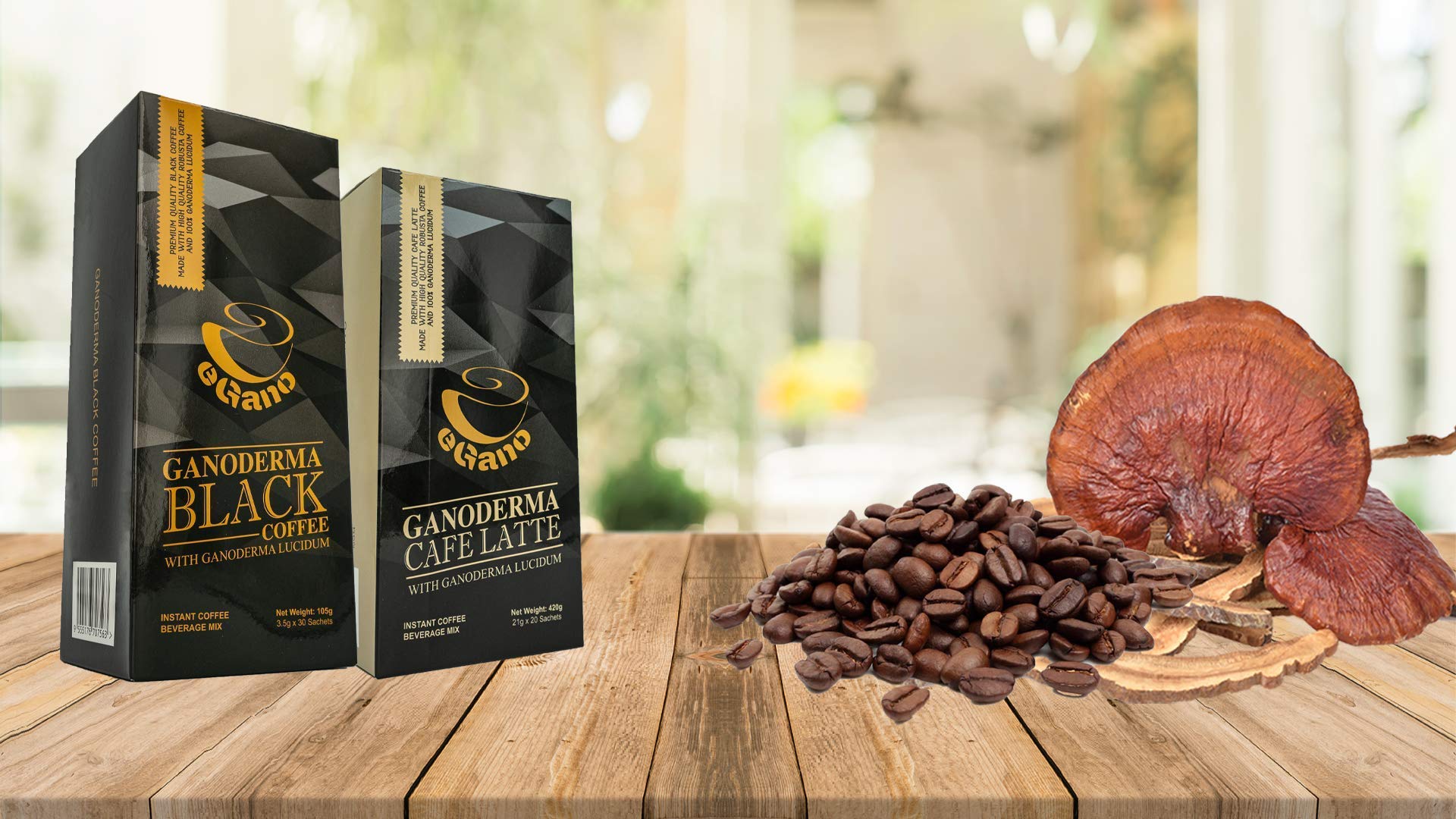 Premium Ganoderma Cafe Latte Instant Coffee with Ganoderma Lucidum Extract - 21g x 20 Sachets (9 Boxes) - Organic Reishi Mushroom Coffee for Energy Boost & Immunity Support - Perfect for Office, Travel & Daily Wellness Routine