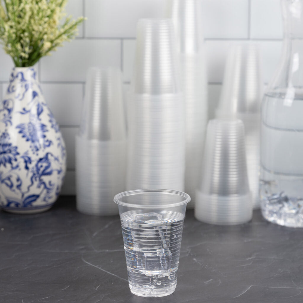 7 oz. Clear Plastic Disposable Cups - Bulk Pack of 100 - BPA Free Party Cups for Beverages, Smoothies, Cocktails - Perfect for Home, Office, Parties & Outdoor Events