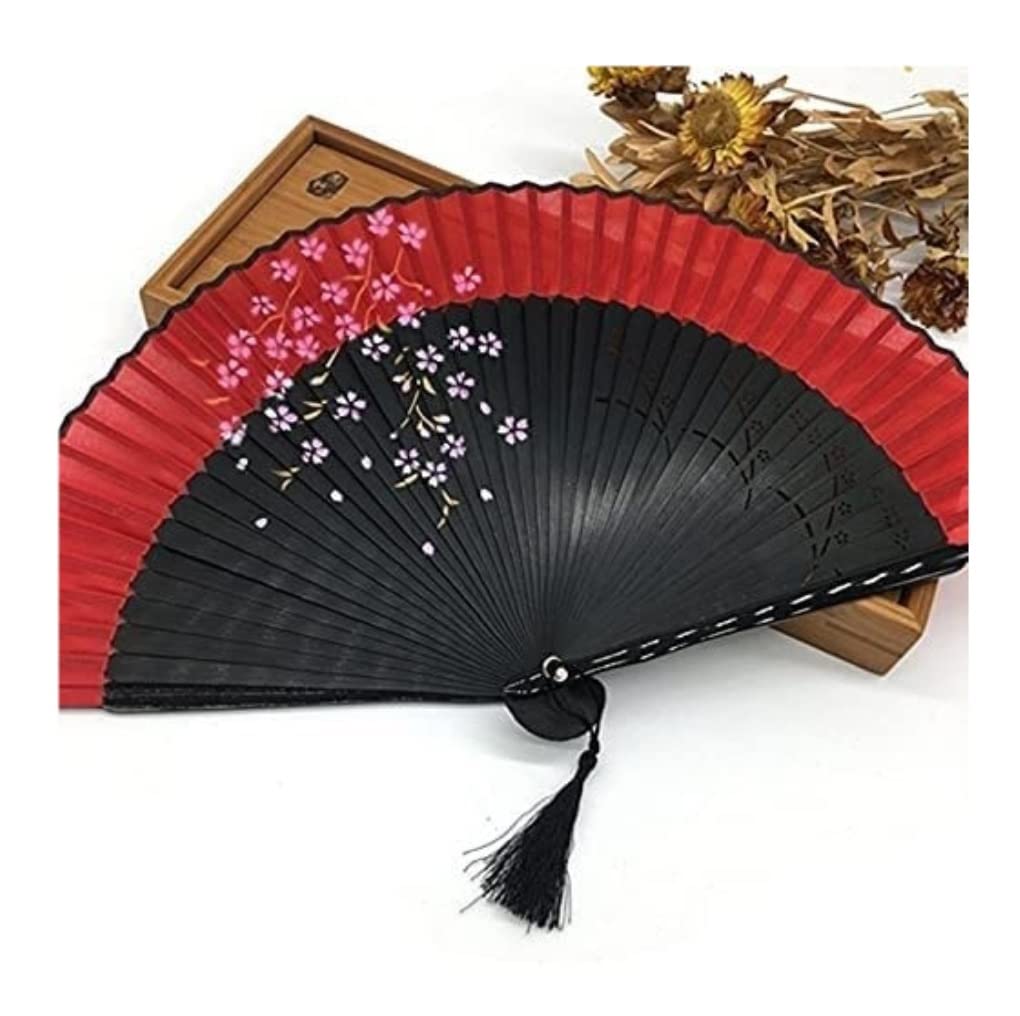 Elegant Japanese Sakura Folding Fan - Handheld Silk Bamboo Fan for Cosplay, Dance, Wedding & Party Decorations - Portable 21CM Traditional Hand Fan for Performances, Gifts & Home Décor
