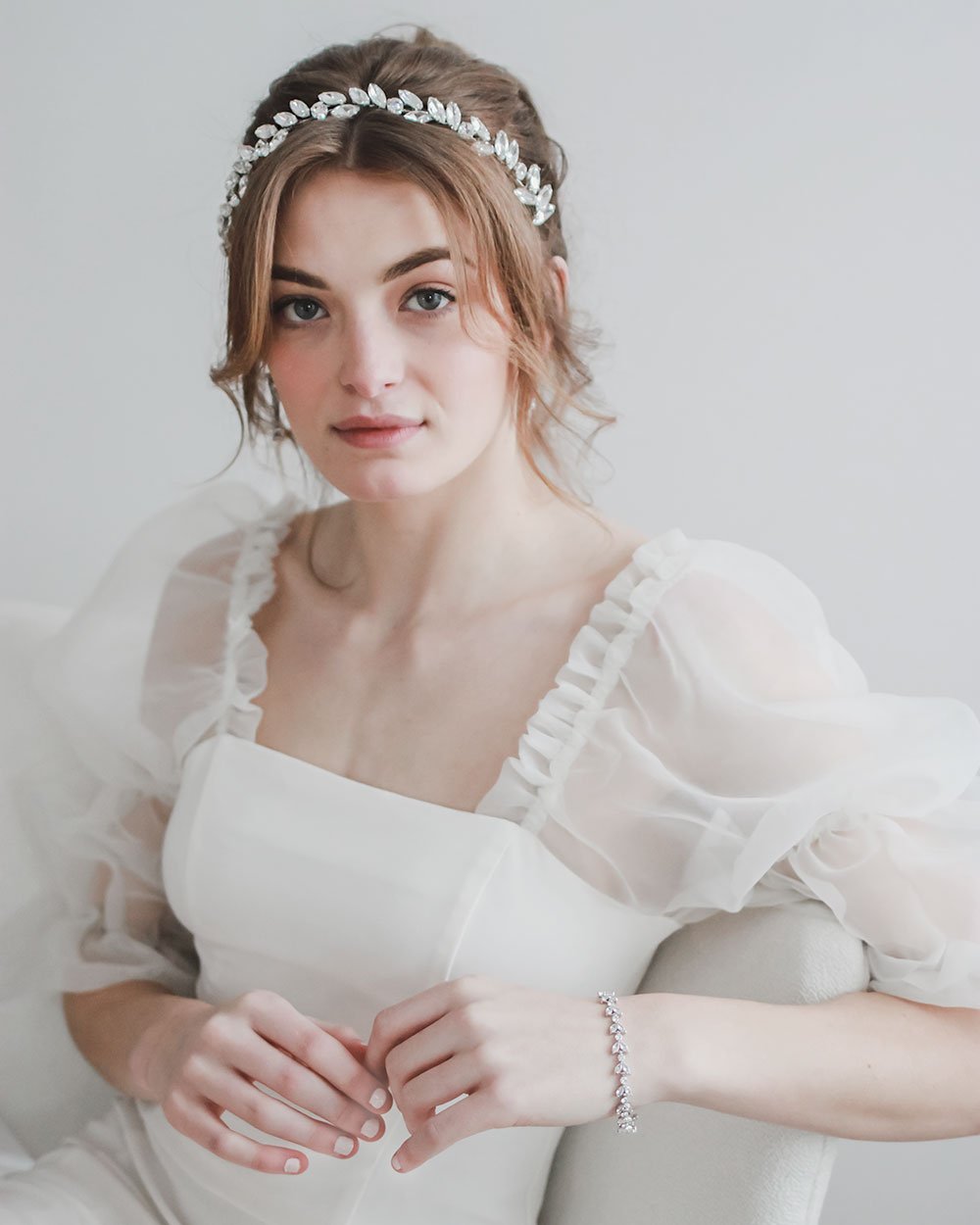 Nora Crystal Headband for Women - Elegant Rhinestone Hair Accessory for Weddings, Parties & Special Occasions