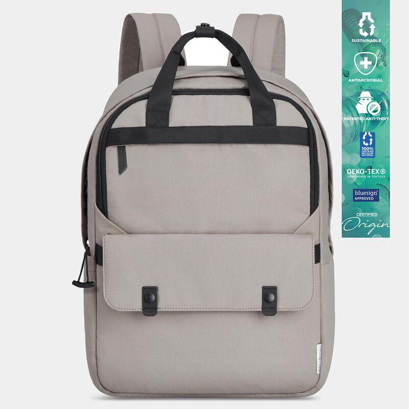 Travelon Origin Sustainable Antimicrobial Anti-Theft Large Backpack for Travel, Commuting & Work - Water-Resistant Laptop Backpack with RFID Protection & Hidden Pockets