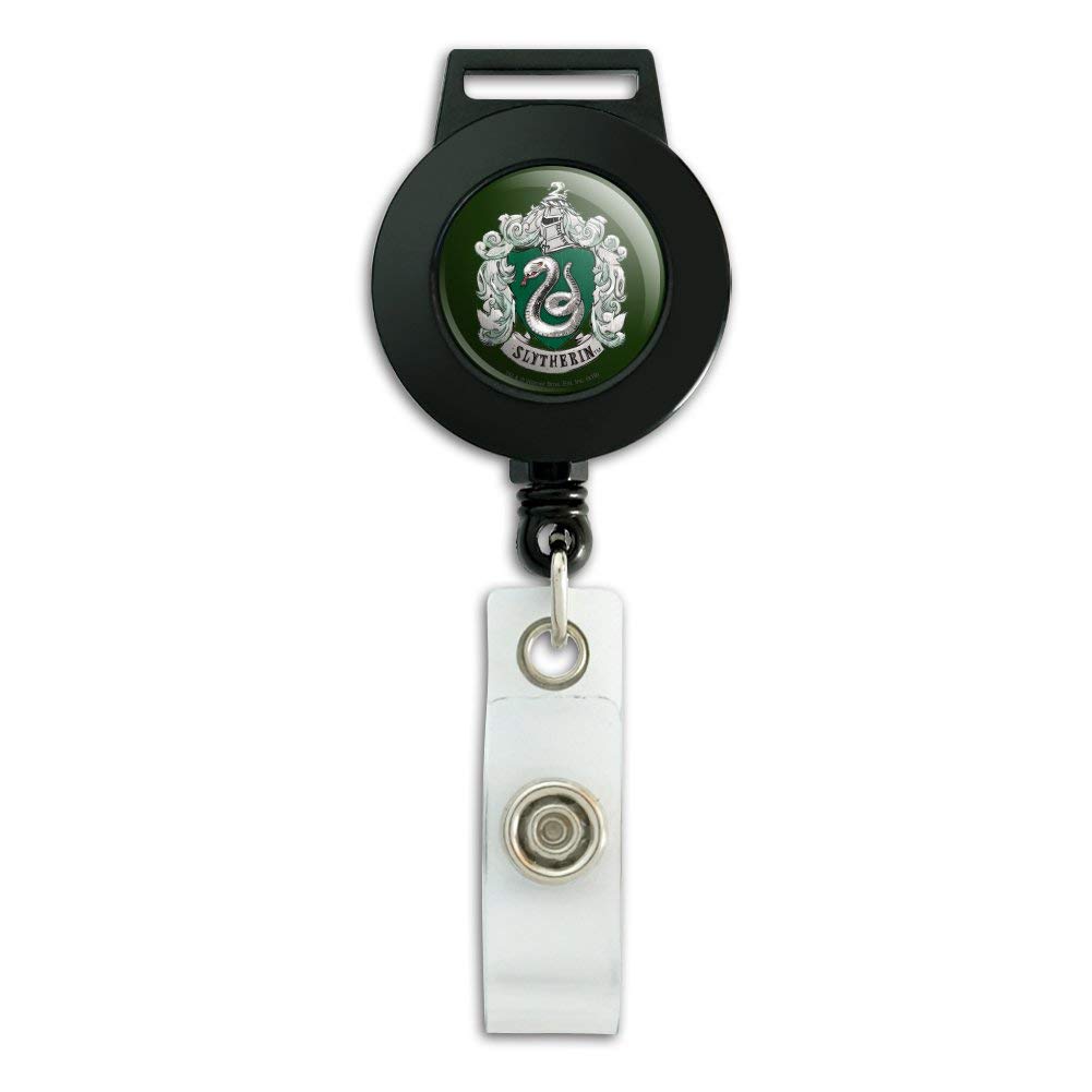 Harry Potter Slytherin Crest Lanyard with Retractable Reel - Premium ID Badge Holder for Work, School & Events - Officially Licensed Merchandise for Fans & Collectors