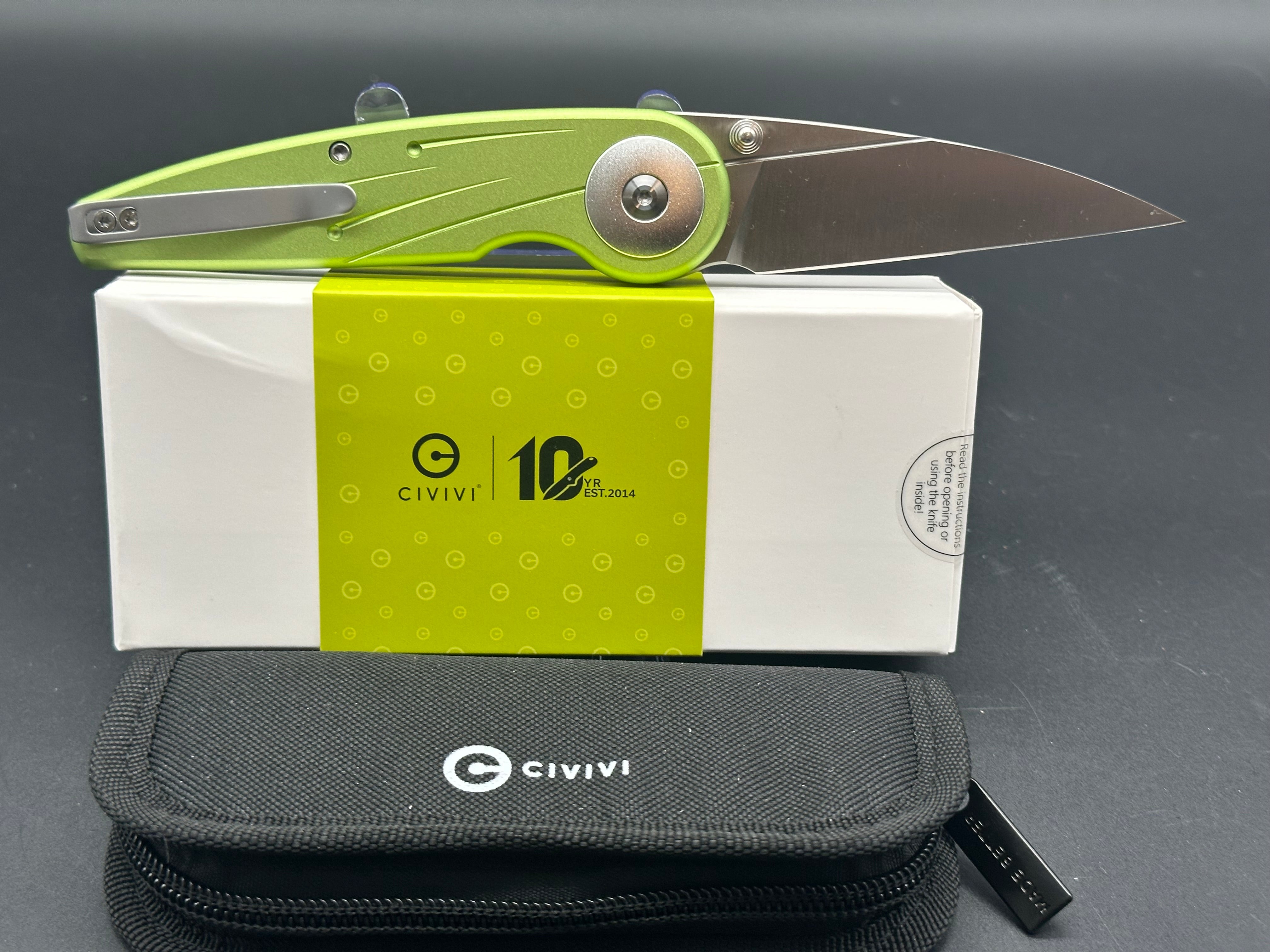 CIVIVI STARFLARE Folding Pocket Knife - Lime Green Aluminum Handle, Nitro-V Steel Plain Edge with Satin Finish (Model C23052-3) | EDC, Outdoor Camping, Hiking & Survival Tool