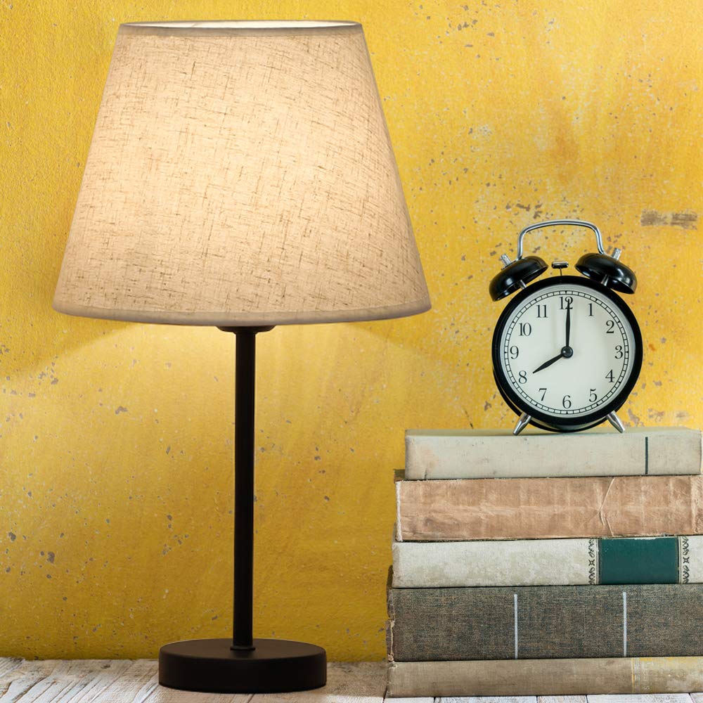 Modern Bedside Table Lamp Set of 2 - Classic White Nightstand Lamps for Bedroom, Living Room & Coffee Table - Perfect for Reading, Relaxing and Home Decor