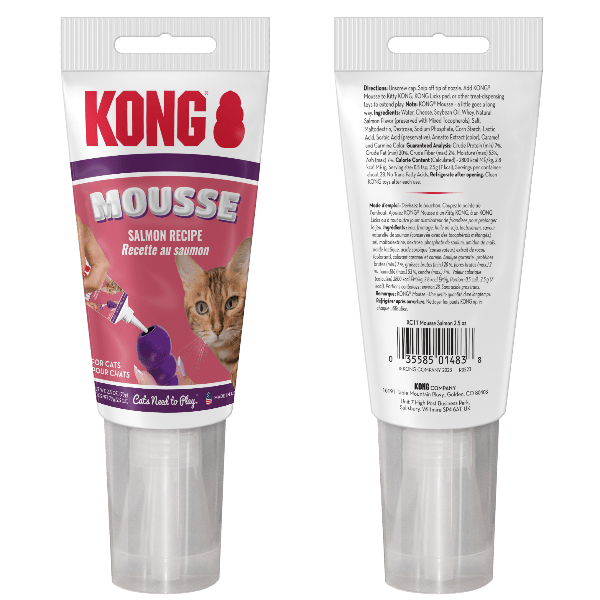 KONG Mousse Salmon Cat Treats - Natural & Delicious Soft Snacks for Kittens & Adult Cats - Perfect for Training, Rewards & Bonding Time