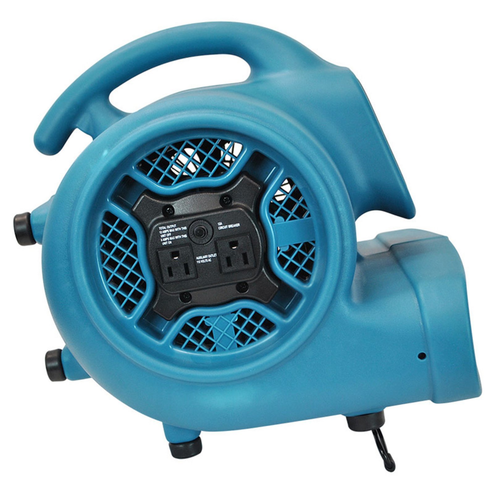 XPOWER P-450AT 1/3 HP 2000 CFM 3-Speed Industrial Air Mover - Carpet Dryer, Floor Fan, Scented Blower with Timer & Power Outlets - Perfect for Water Damage Restoration, Construction Sites & Home Ventilation