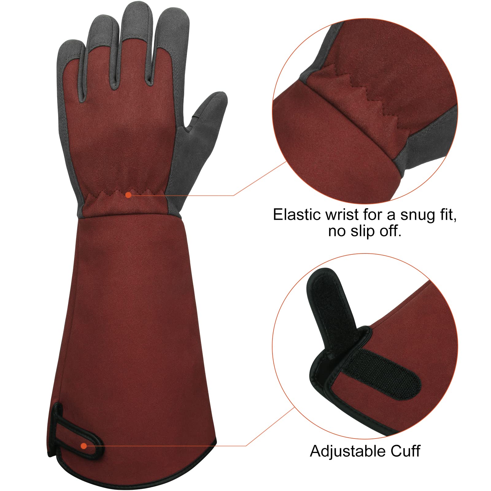 BARST Long Gardening Gloves - Thorn Proof Rose Pruning Gloves for Bushes & Cacti - Durable Protection for Gardeners - Perfect Gift for Plant Lovers (Ideal for Rose Care, Cactus Handling & Outdoor Gardening)