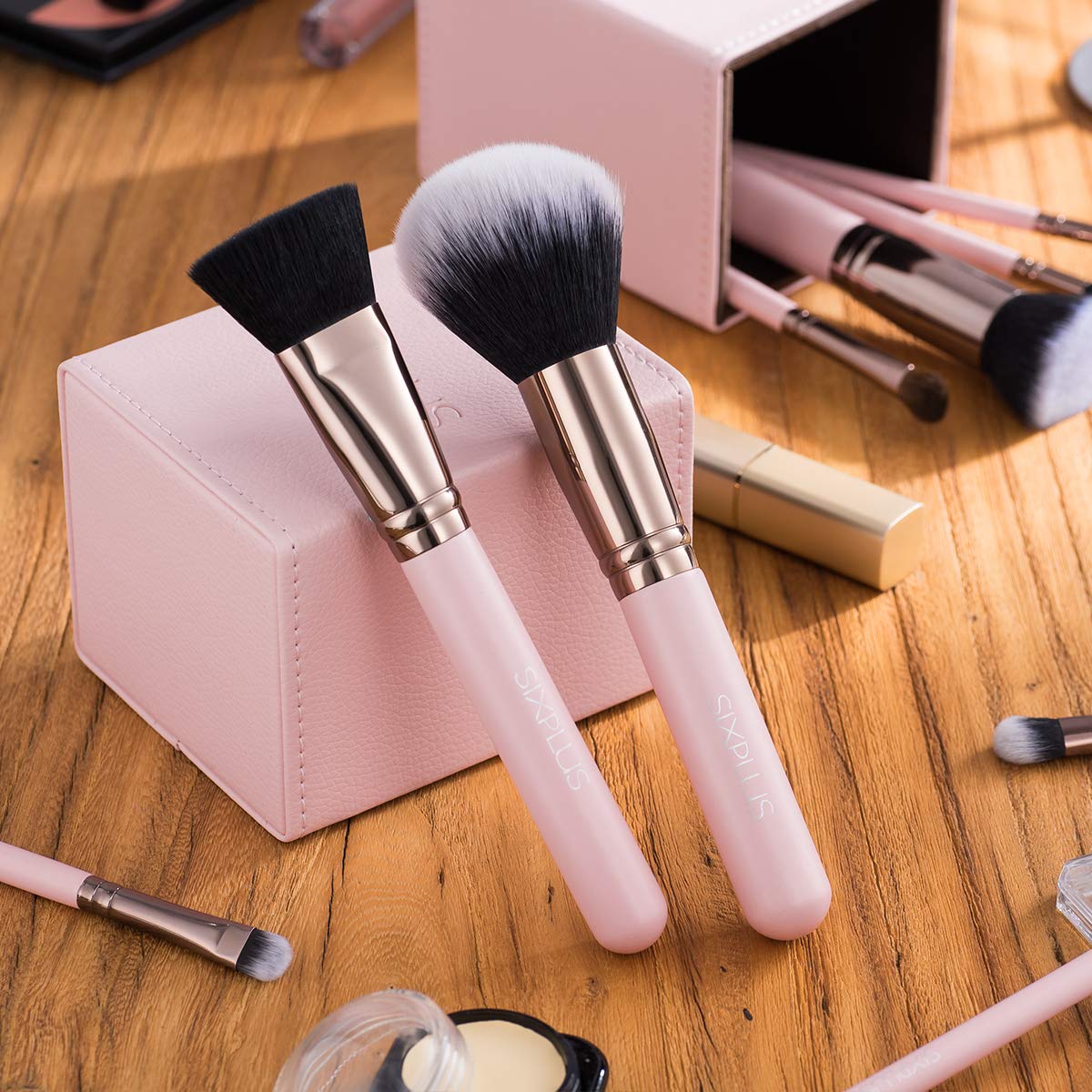 15-Piece Pink Professional Makeup Brush Set - Foundation, Powder, Concealer, Eyeshadow & Blush Brushes with Travel Case | Perfect Gift for Women, Girlfriend & Mom | Ideal for Travel, Daily Makeup & Professional Use
