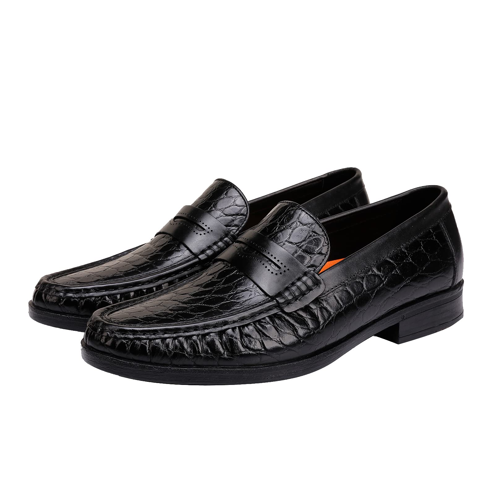 Men's Genuine Leather Slip-On Loafers - Comfortable Casual Driving Moccasins & Breathable Dress Shoes for Work, Travel & Everyday Wear