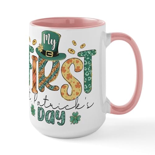White/Pink Inside - My First St Patrick'S Day Mugs