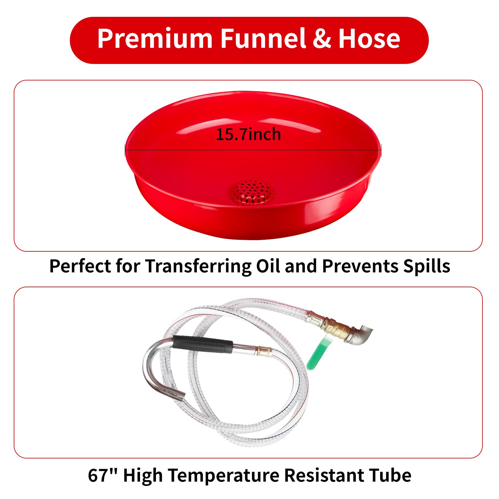 20 Gallon Portable Oil Drain Container - Heavy Duty Waste Oil Drain Tank with Wheels for Easy Transport | Air Operated Drainer for Quick Oil Changes | Adjustable Height Fluid Disposal System | Ideal for Auto Shops, DIY Mechanics & Fleet Maintenance