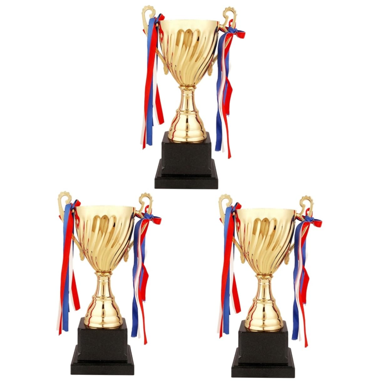 GOOHOCHY 3-Piece Classic Champion Trophy Set - Customizable Sports Award Cups for Soccer, Basketball & More - Perfect for Tournaments, School Awards & Corporate Recognition