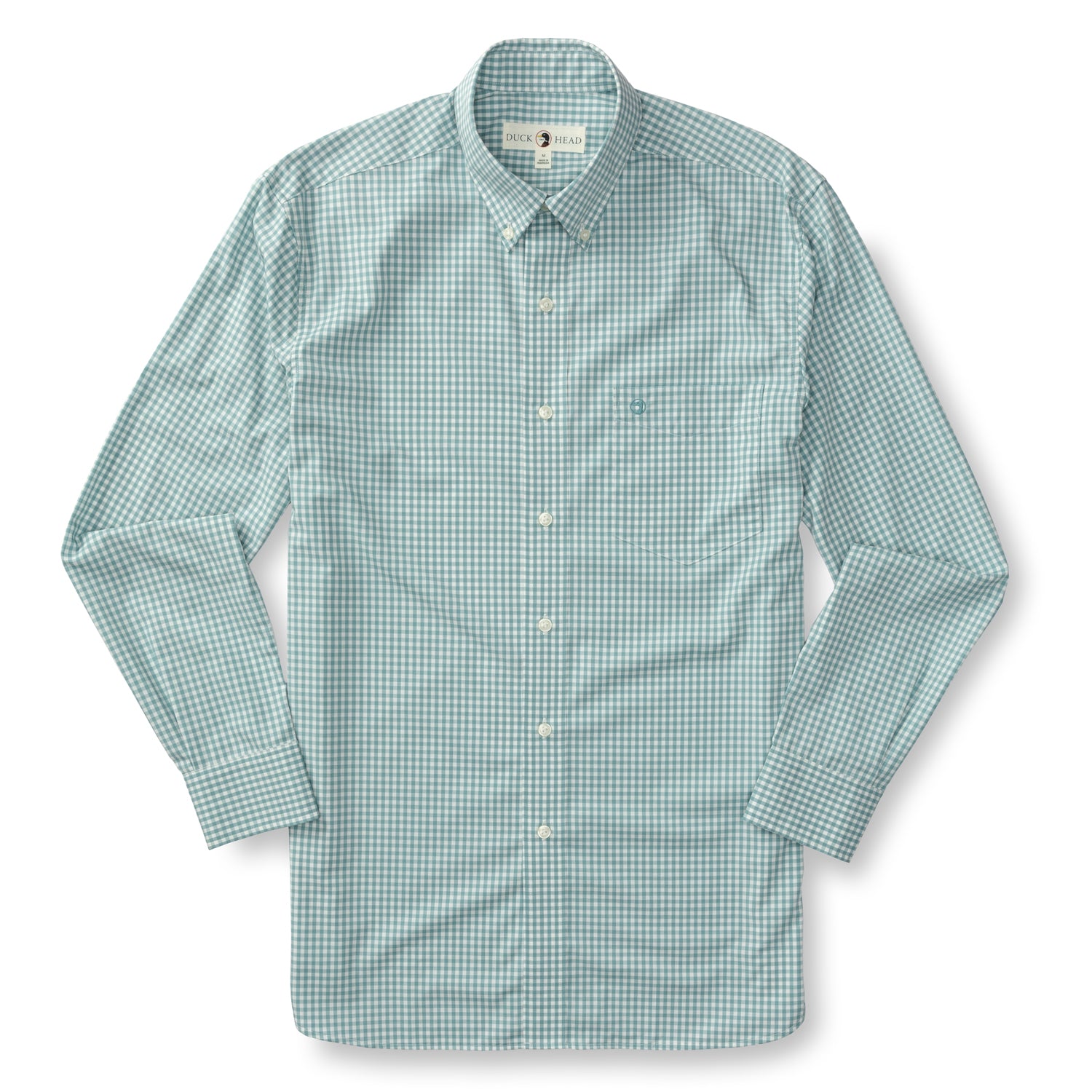 Walton Gingham Performance Poplin Sport Shirt for Men - Breathable & Lightweight Flint Blue Checkered Shirt - Perfect for Golf, Office & Casual Wear