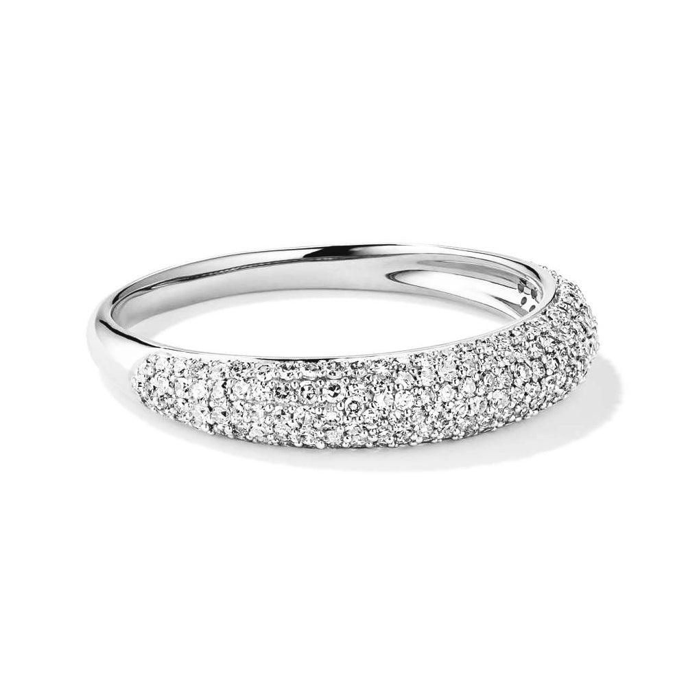 Exquisite Micro Pavé Lab Grown Diamond Ring for Women - 14K White Gold Engagement & Wedding Band - Perfect for Proposals, Anniversaries, and Special Occasions